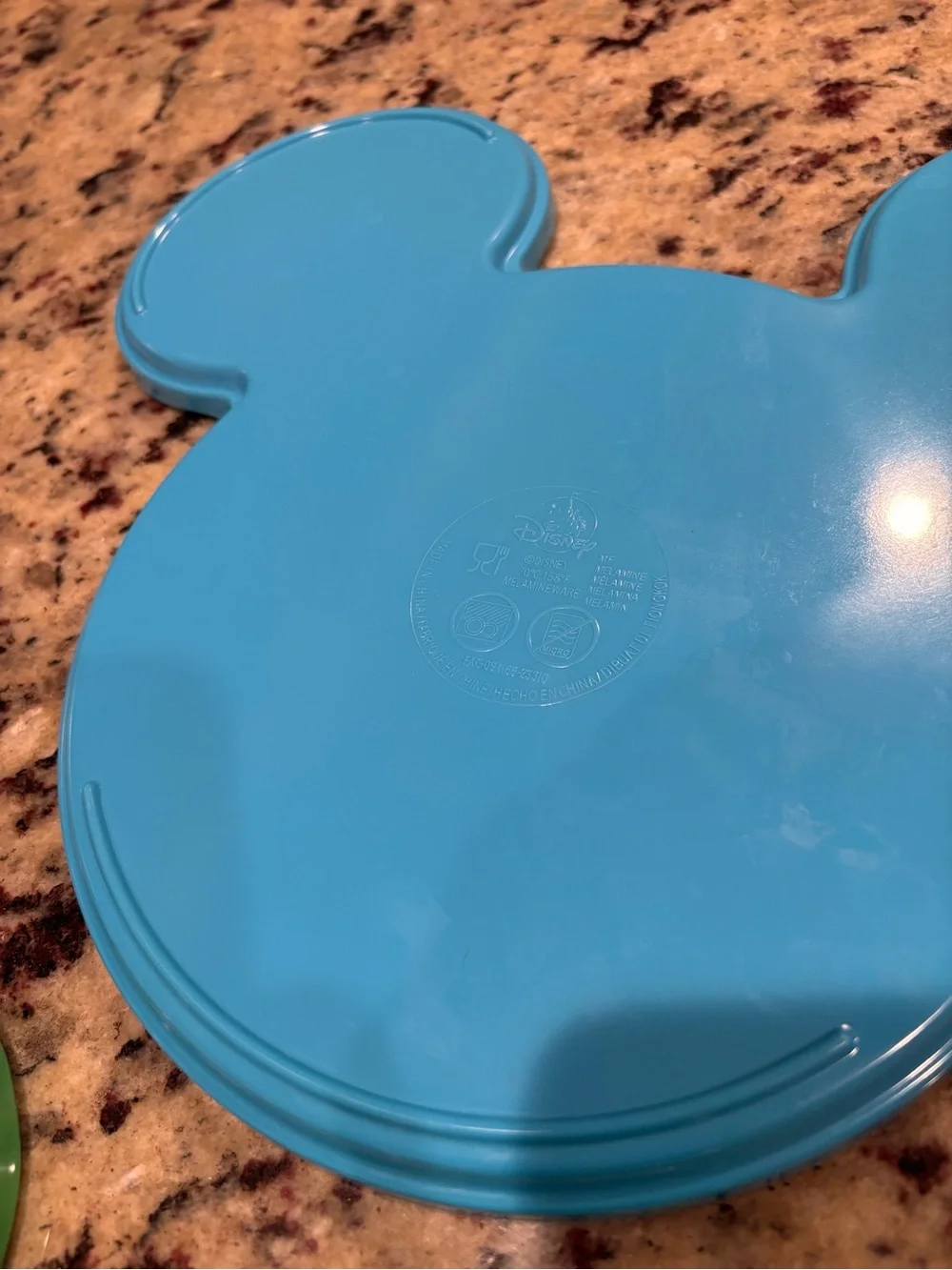 Disney Colorful Mickey-Shaped Melamine Plates — Blue, Red, Green, Orange
